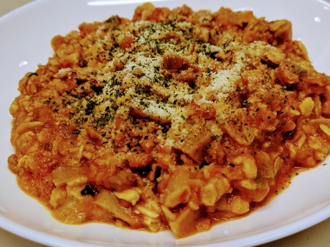 業務スーパーソイポロネーズとオートミールでリゾット